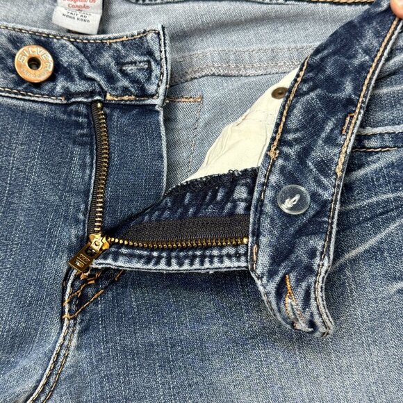 Silver Jeans Womens Blue Distressed Denim Tina Bootcut Double Button Waist Sz 32 - Picture 8 of 16